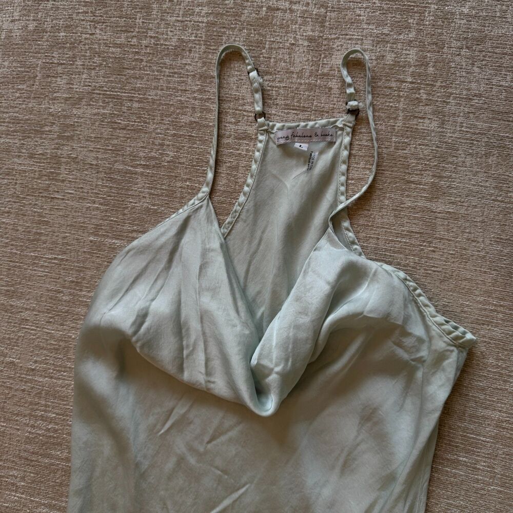 Young Fabulous & Broke YFB Sweetie Cowl Neck Slip Dress Women's Size L
